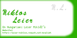 miklos leier business card